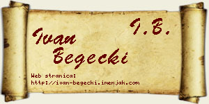 Ivan Begečki vizit kartica
